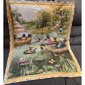 Susan Wheeler Handmade Baby Shower Blanket Wall Hanging Shower Woodland 34" x41"